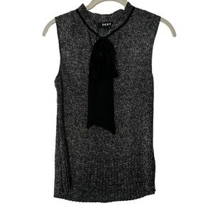 BRAND NEW DKNY - Sleeveless Pleated Tie Neck Top